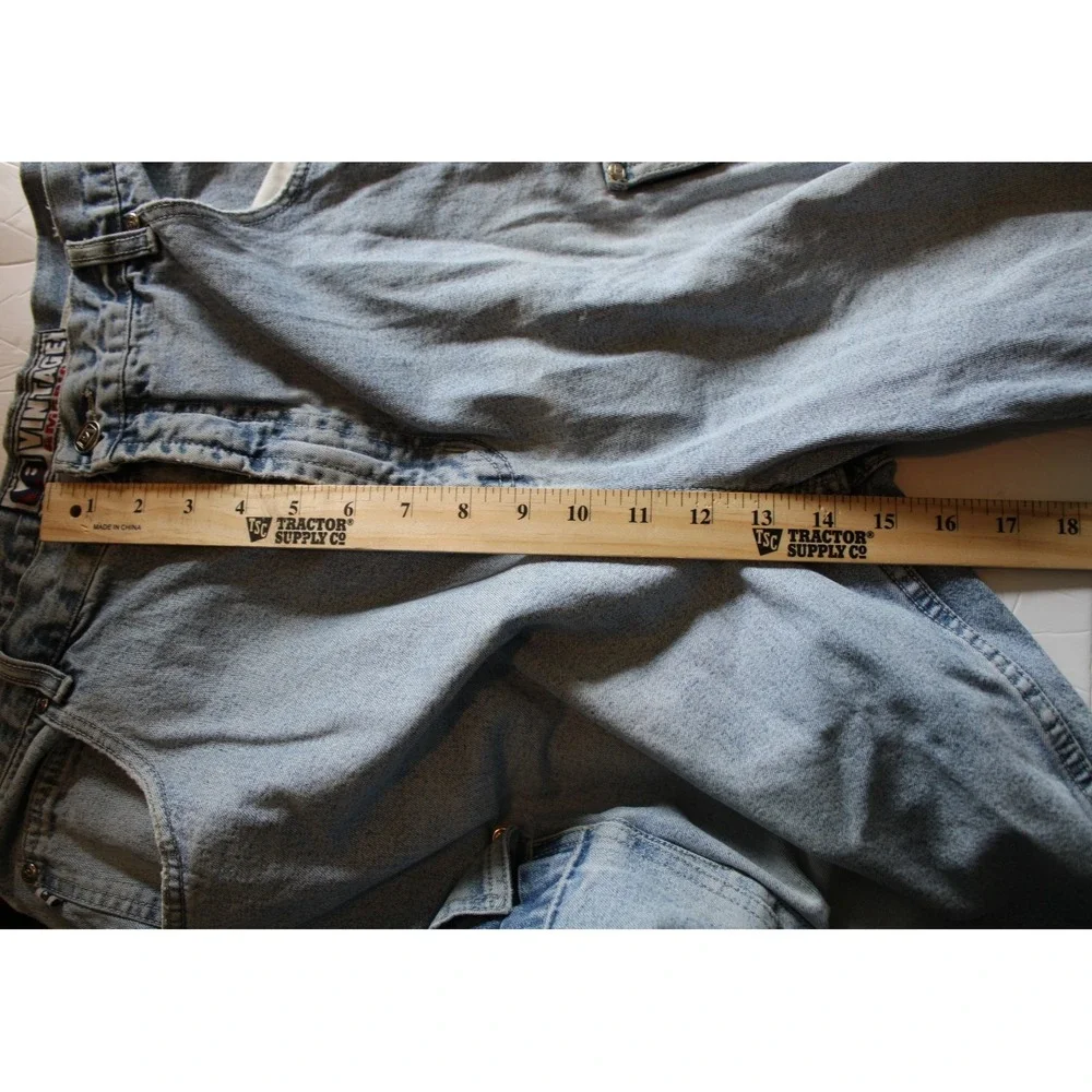 Vintage America Mens Cargo Jean Shorts‎ Mens 38 Denim Safari Outdoor Baggy